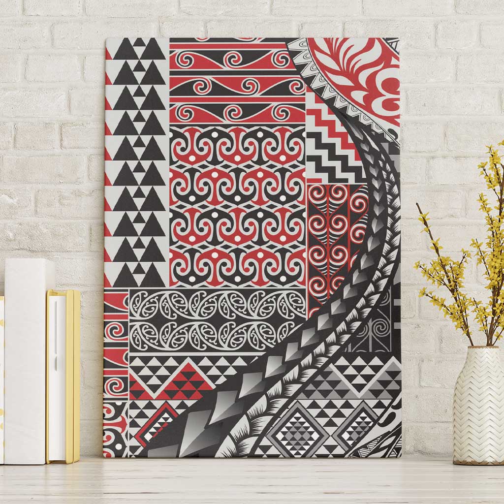 Aotearoa Maori Tribal Tattoo Canvas Wall Art Kowhaiwhai Taniko Patchwork Motifs