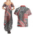 Aotearoa Maori Tribal Tattoo Couples Matching Summer Maxi Dress and Hawaiian Shirt Kowhaiwhai Taniko Patchwork Motifs