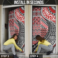 Aotearoa Maori Tribal Tattoo Door Cover Kowhaiwhai Taniko Patchwork Motifs - Polynesian Pride