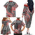 Aotearoa Maori Tribal Tattoo Family Matching Off The Shoulder Long Sleeve Dress and Hawaiian Shirt Kowhaiwhai Taniko Patchwork Motifs