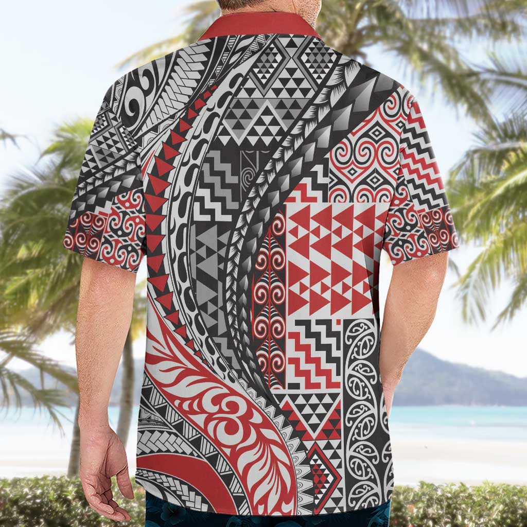 Aotearoa Maori Tribal Tattoo Hawaiian Shirt Kowhaiwhai Taniko Patchwork Motifs