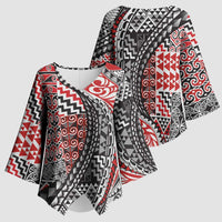 Aotearoa Maori Tribal Tattoo Kimono Sleeve Blouse Kowhaiwhai Taniko Patchwork Motifs - Polynesian Pride