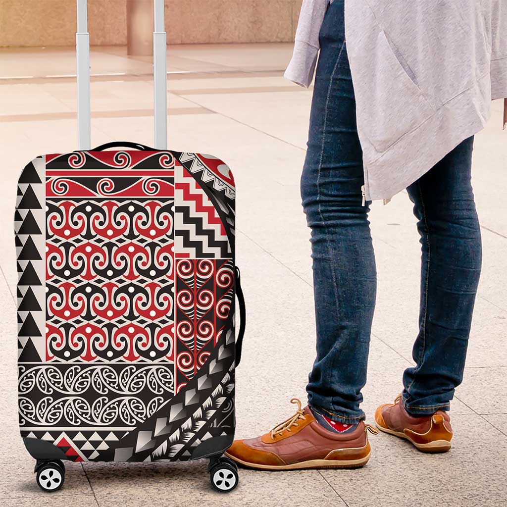 Aotearoa Maori Tribal Tattoo Luggage Cover Kowhaiwhai Taniko Patchwork Motifs