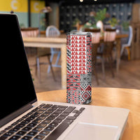 Aotearoa Maori Tribal Tattoo Skinny Tumbler Kowhaiwhai Taniko Patchwork Motifs