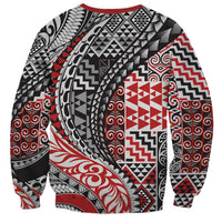 Aotearoa Maori Tribal Tattoo Sweatshirt Kowhaiwhai Taniko Patchwork Motifs