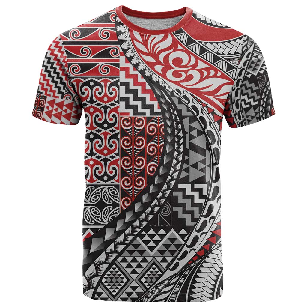 Aotearoa Maori Tribal Tattoo T Shirt Kowhaiwhai Taniko Patchwork Motifs