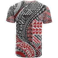 Aotearoa Maori Tribal Tattoo T Shirt Kowhaiwhai Taniko Patchwork Motifs
