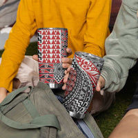 Aotearoa Maori Tribal Tattoo Tumbler Cup Kowhaiwhai Taniko Patchwork Motifs