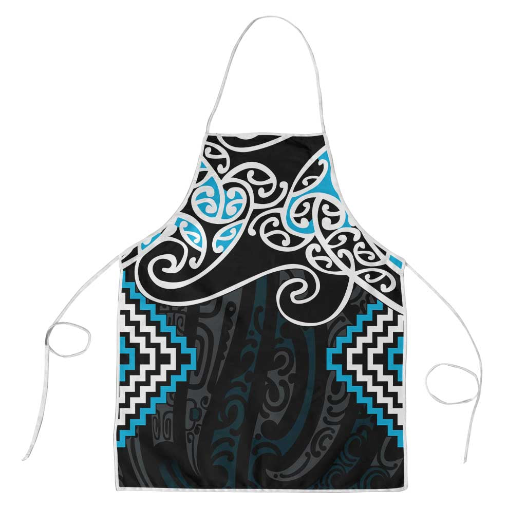 Blue Aotearoa Tukutuku Manawa Tapu Apron Ta Moko Toi Maori - Polynesian Pride