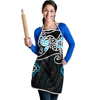 Blue Aotearoa Tukutuku Manawa Tapu Apron Ta Moko Toi Maori - Polynesian Pride