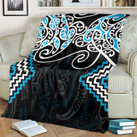 Blue Aotearoa Tukutuku Manawa Tapu Blanket Ta Moko Toi Maori