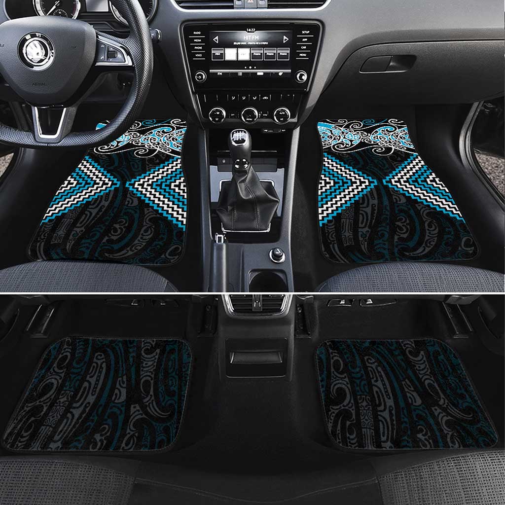 Blue Aotearoa Tukutuku Manawa Tapu Car Mats Ta Moko Toi Maori