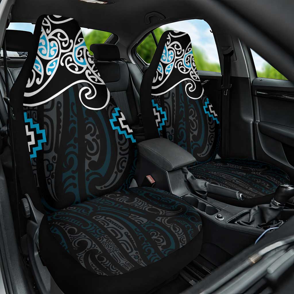 Blue Aotearoa Tukutuku Manawa Tapu Car Seat Cover Ta Moko Toi Maori