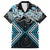 Blue Aotearoa Tukutuku Manawa Tapu Family Matching Long Sleeve Bodycon Dress and Hawaiian Shirt Ta Moko Toi Maori