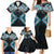 Blue Aotearoa Tukutuku Manawa Tapu Family Matching Mermaid Dress and Hawaiian Shirt Ta Moko Toi Maori