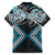 Blue Aotearoa Tukutuku Manawa Tapu Family Matching Puletasi and Hawaiian Shirt Ta Moko Toi Maori