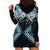 Blue Aotearoa Tukutuku Manawa Tapu Hoodie Dress Ta Moko Toi Maori