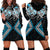 Blue Aotearoa Tukutuku Manawa Tapu Hoodie Dress Ta Moko Toi Maori