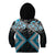 Blue Aotearoa Tukutuku Manawa Tapu Kid Hoodie Ta Moko Toi Maori