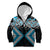 Blue Aotearoa Tukutuku Manawa Tapu Kid Hoodie Ta Moko Toi Maori