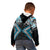 Blue Aotearoa Tukutuku Manawa Tapu Kid Hoodie Ta Moko Toi Maori