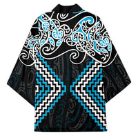Blue Aotearoa Tukutuku Manawa Tapu Kimono Ta Moko Toi Maori - Polynesian Pride
