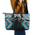 Blue Aotearoa Tukutuku Manawa Tapu Leather Tote Bag Ta Moko Toi Maori