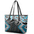 Blue Aotearoa Tukutuku Manawa Tapu Leather Tote Bag Ta Moko Toi Maori