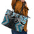 Blue Aotearoa Tukutuku Manawa Tapu Leather Tote Bag Ta Moko Toi Maori