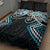 Blue Aotearoa Tukutuku Manawa Tapu Quilt Bed Set Ta Moko Toi Maori