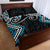 Blue Aotearoa Tukutuku Manawa Tapu Quilt Bed Set Ta Moko Toi Maori