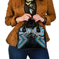 Blue Aotearoa Tukutuku Manawa Tapu Shoulder Handbag Ta Moko Toi Maori