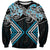 Blue Aotearoa Tukutuku Manawa Tapu Sweatshirt Ta Moko Toi Maori