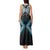 Blue Aotearoa Tukutuku Manawa Tapu Tank Maxi Dress Ta Moko Toi Maori