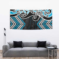 Blue Aotearoa Tukutuku Manawa Tapu Tapestry Ta Moko Toi Maori