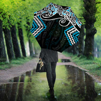 Blue Aotearoa Tukutuku Manawa Tapu Umbrella Ta Moko Toi Maori - Polynesian Pride