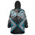 Blue Aotearoa Tukutuku Manawa Tapu Wearable Blanket Hoodie Ta Moko Toi Maori