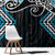 Blue Aotearoa Tukutuku Manawa Tapu Window Curtain Ta Moko Toi Maori