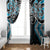 Blue Aotearoa Tukutuku Manawa Tapu Window Curtain Ta Moko Toi Maori