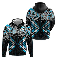 Blue Aotearoa Tukutuku Manawa Tapu Zip Hoodie Ta Moko Toi Maori LT9 - Polynesian Pride