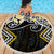 Gold Aotearoa Tukutuku Manawa Tapu Beach Blanket Ta Moko Toi Maori