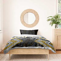 Gold Aotearoa Tukutuku Manawa Tapu Bedding Set Ta Moko Toi Maori