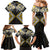 Gold Aotearoa Tukutuku Manawa Tapu Family Matching Mermaid Dress and Hawaiian Shirt Ta Moko Toi Maori