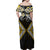 Gold Aotearoa Tukutuku Manawa Tapu Family Matching Off Shoulder Maxi Dress and Hawaiian Shirt Ta Moko Toi Maori