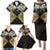 Gold Aotearoa Tukutuku Manawa Tapu Family Matching Puletasi and Hawaiian Shirt Ta Moko Toi Maori