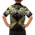 Gold Aotearoa Tukutuku Manawa Tapu Family Matching Short Sleeve Bodycon Dress and Hawaiian Shirt Ta Moko Toi Maori