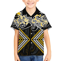 Gold Aotearoa Tukutuku Manawa Tapu Hawaiian Shirt Ta Moko Toi Maori