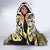 Gold Aotearoa Tukutuku Manawa Tapu Hooded Blanket Ta Moko Toi Maori