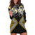 Gold Aotearoa Tukutuku Manawa Tapu Hoodie Dress Ta Moko Toi Maori