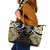 Gold Aotearoa Tukutuku Manawa Tapu Leather Tote Bag Ta Moko Toi Maori